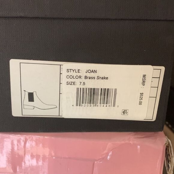 Freda Salvador Joan Chelsea Boots Womens 5.5 M Brass Snake Embossed Leather 0060 - Picture 11 of 11